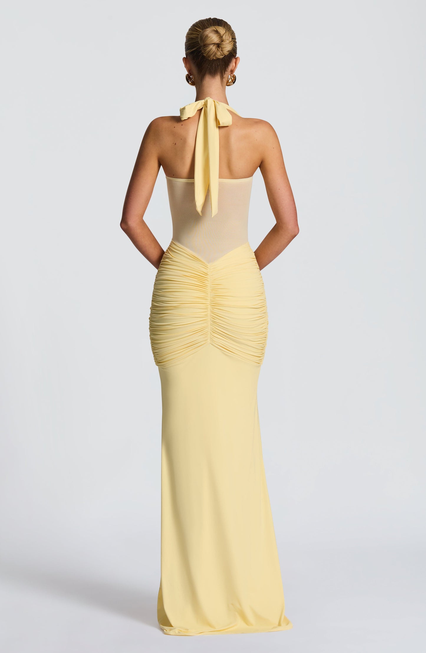 Luna Ruched Mesh Maxi Dress